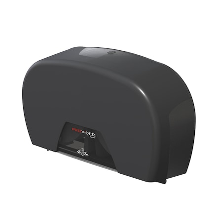 Provider Jumbo 9" Roll Tissue Dispenser, Double, Solid Black/Black PRO-JD1030